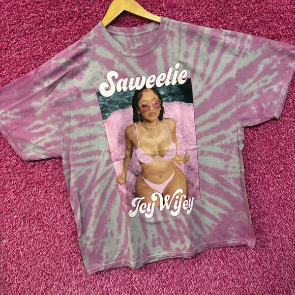 Saweetie Icy Wifey High Maintenance Oversized Rap Tie Dye 1X - Picture 3 of 4
